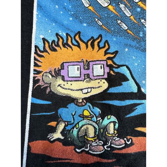 Nickelodeon Black Rugrats Space T-shirt Graphic Sz Large Hot Topic KidCore - Picture 6 of 11